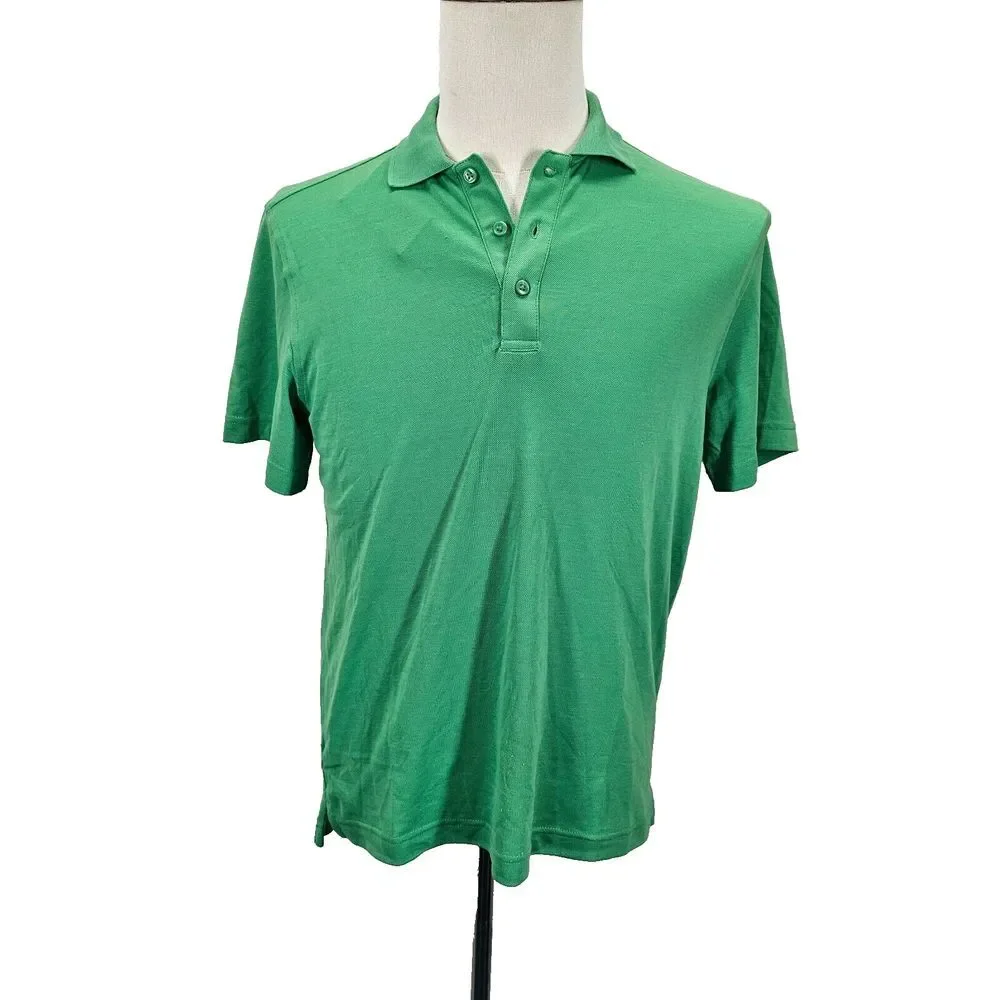 Outdoor Voices Birdie Polo Shirt Mens Size XS Short Sleeve Button Front‎ Green